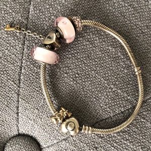 Pandora bracelet with charms